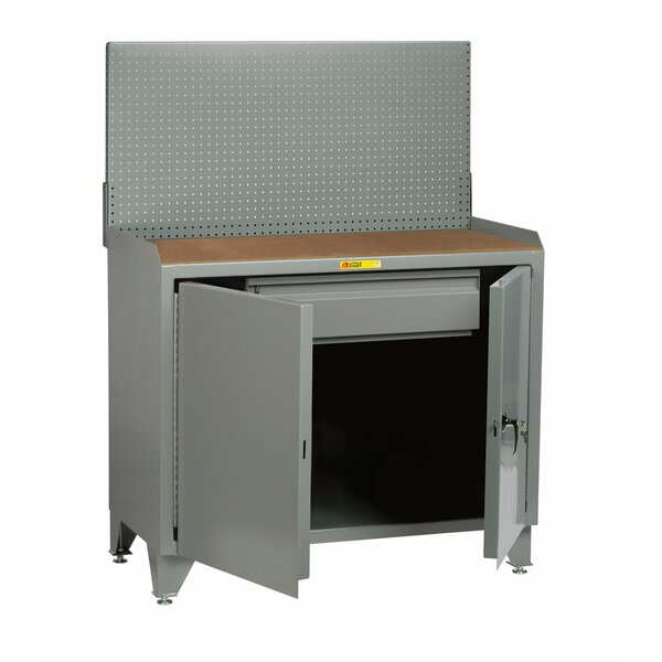 Little Giant Bench Cabinet, 24" X 36", Doors, Hardboard, Pegboard Panel MHLL2D2436HDPB